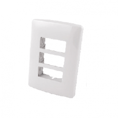 Placa Aksi  de Plástico 3 Ventanas Blanca
