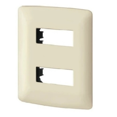 Placa Aksi  de Plástico 2 Ventanas Marfil