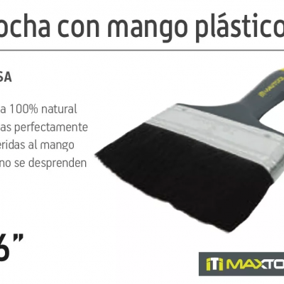Brocha con Mango Plástico Maxtool 6 Pulg.