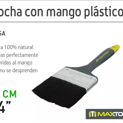 Brocha con Mango Plástico Maxtool 4 Pulg.